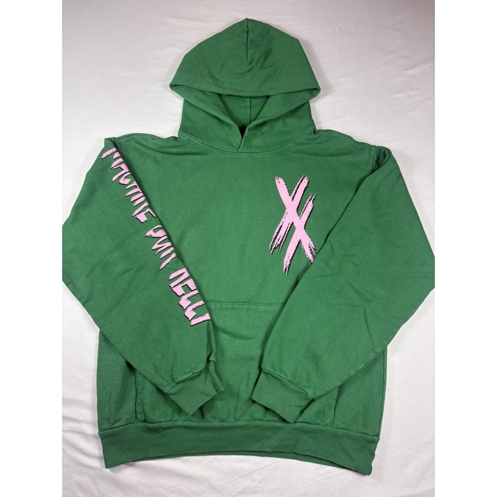 Machine Gun Kelly Hoodie Mens Medium Green XX Pullover Streetwear Graphic Music